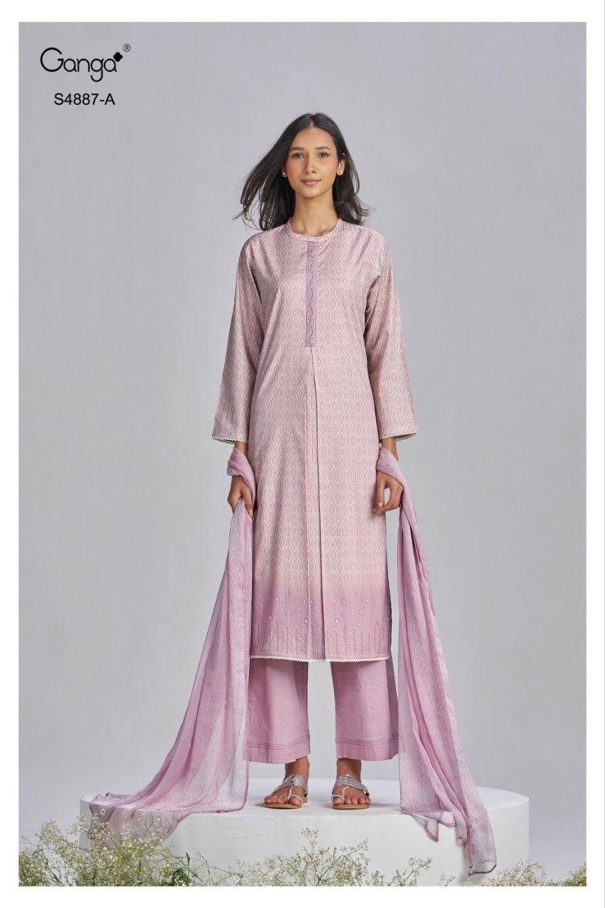 GAYANA 4887 By GANGA FASHION Stylish Beautiful Colourful PREMIUM PURE BEMBERG Dresses At Wholesale Price